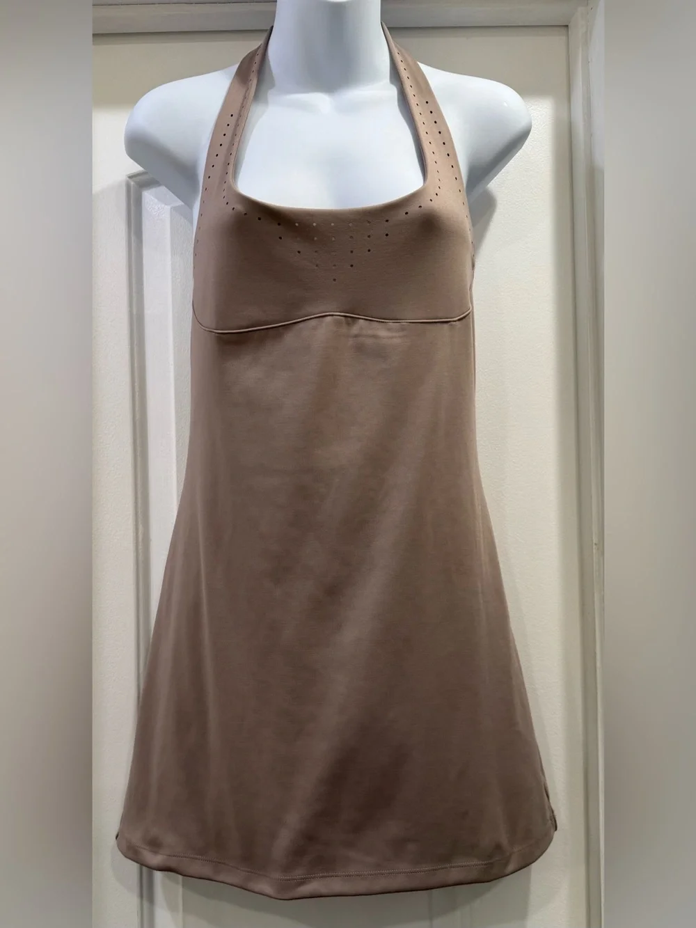 Victoria's Secret Essential Perforated Halter Dress Bare Taupe Size Small